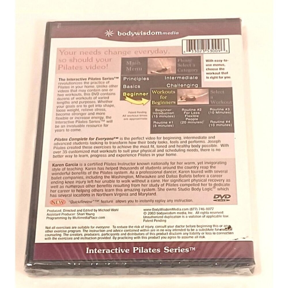 Pilates Complete For Everyone Interactive DVD With Over 35 Workouts New Sealed - Picture 4 of 4